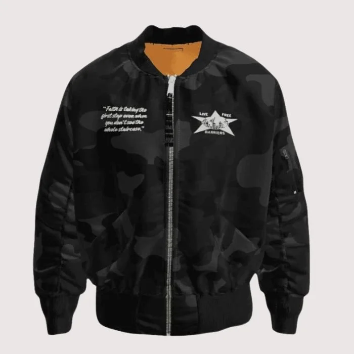 Barriers x Alpha Industries Black Camo Bomber Jacket Barriers x Alpha Industries Black Camo Bomber Jacket